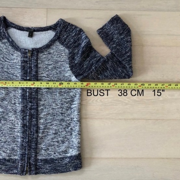 J. Crew zip cardigan jacket cotton navy - Picture 4 of 6